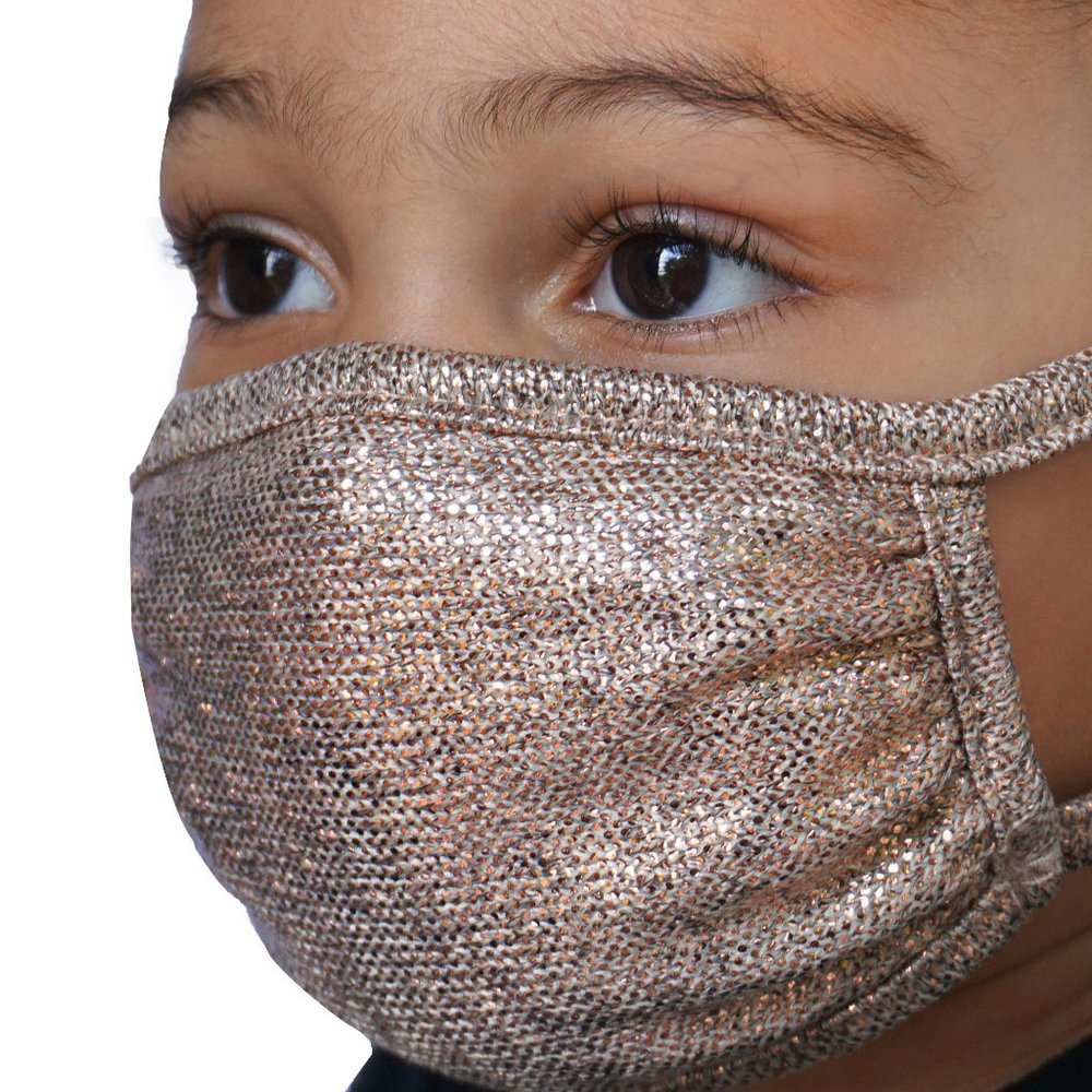 NEW WASHABLE Golden Sparkle Kids Face Mask Bundle - Picture 7 of 7